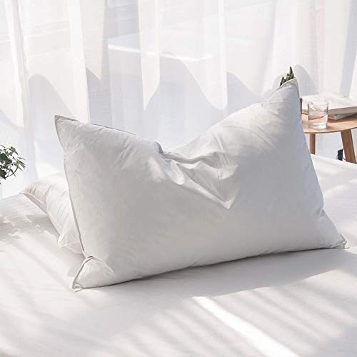 AIKOFUL Luxury Feathers Down Pillows Standard Size Set of 2, Hotel Quality Fluffy Bed Pillows, Soft Pillows for Sleeping, Organic Cotton Cover(20x26”, Pack of 2) - Image 1