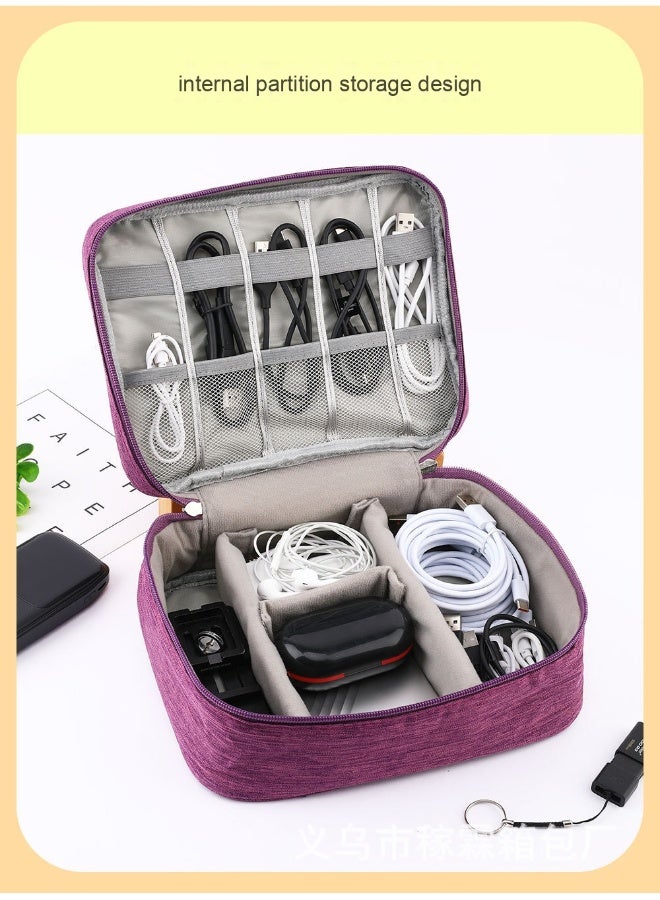 Dual/Single Layer Data Cable Storage Bag | Layered Electronic & Digital Organizer Carrying Case, Portable Travel Essential - Image 5