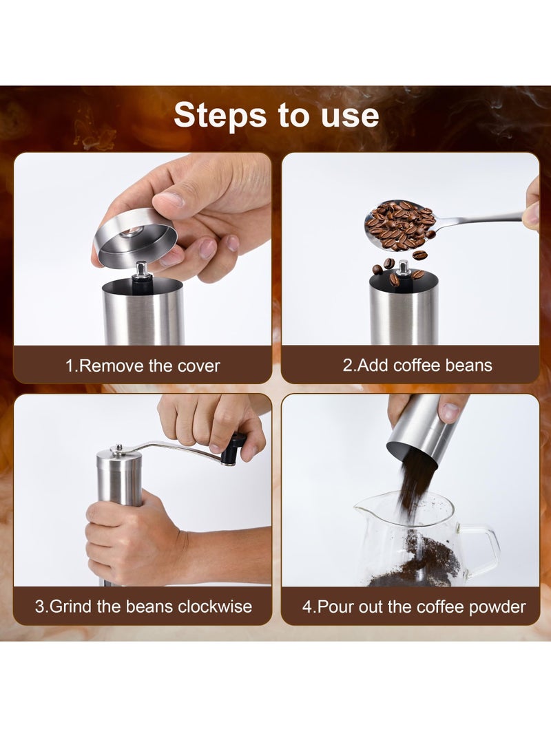 Manual Coffee Grinder - Portable Hand Coffee Grinder for Espresso & French Press, Adjustable Ceramic Burr Coffee Grinder for Travel, Home, and Camping, Perfect for Beginners and Coffee Enthusiasts  - Image 5