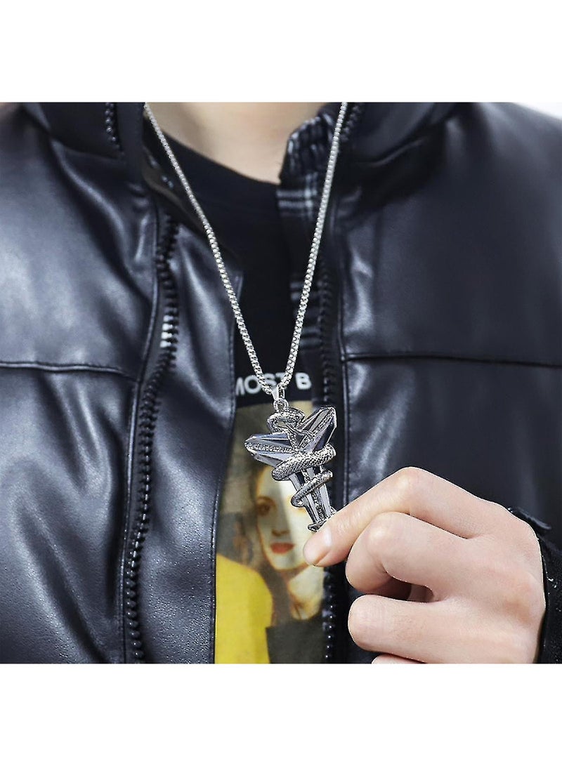 Black Stainless Steel Kobe Commemorative Necklace  Fashionable Souvenir to Honor the Basketball Star  - Image 3