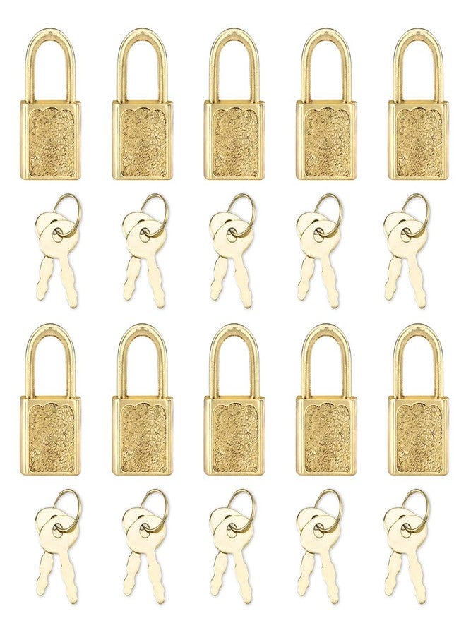 Mindy 10pcs Mini Cute Diary Padlocks Gold Small Luggage Locks with Keys for Jewelry Boxes Decor - Image 1