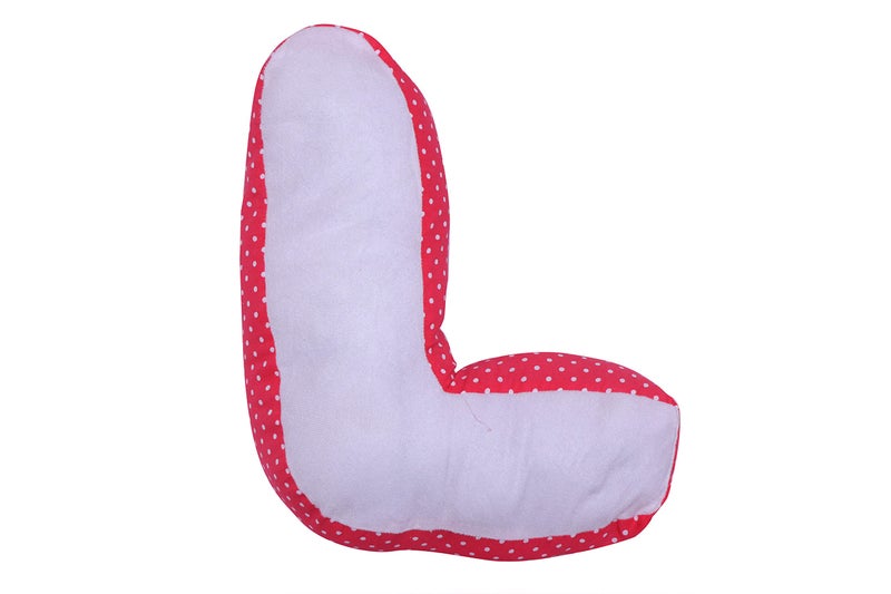 creative textiles Alphabet Shape Decorative Alphabet Cotton Cushion, Red & White Soft Pillow Alphabet Shape (L) - Image 1