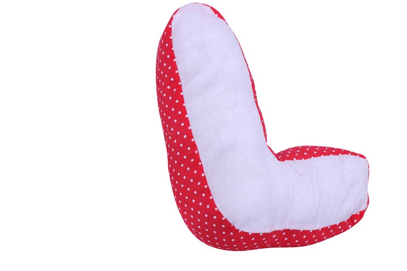 creative textiles Alphabet Shape Decorative Alphabet Cotton Cushion, Red & White Soft Pillow Alphabet Shape (L) - Image 2