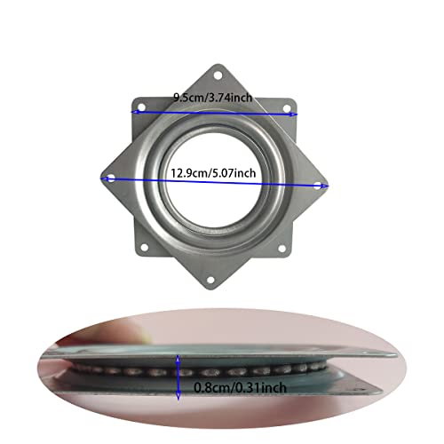 ZTEOFO 2 Pcs 4 Inch Susan Turntable Bearings Susan Turntable Lazy Susan Turntable Square Rotating Bearing Plate Lazy Susan Hardware Swivel Plate, for Swivel Plate,Corner Cabinet,Revolving Shelve in Kitchen - Image 3