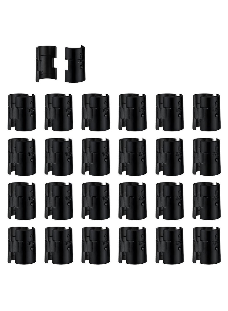Plastic Wire Shelving Shelf Lock Clips, Black Post Shelving Split Sleeves, for 1 Diameter Shelving Sleeves Replacements, Wire Shelf Storage Rack Adjustable Shelves Replace Clips (20 Pairs) - Image 2
