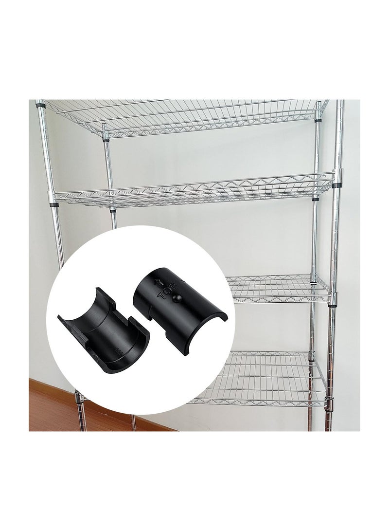 Plastic Wire Shelving Shelf Lock Clips, Black Post Shelving Split Sleeves, for 1 Diameter Shelving Sleeves Replacements, Wire Shelf Storage Rack Adjustable Shelves Replace Clips (20 Pairs) - Image 4