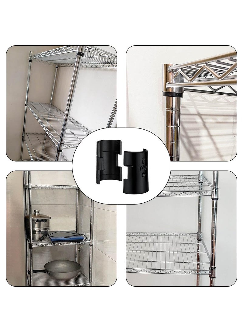 Plastic Wire Shelving Shelf Lock Clips, Black Post Shelving Split Sleeves, for 1 Diameter Shelving Sleeves Replacements, Wire Shelf Storage Rack Adjustable Shelves Replace Clips (20 Pairs) - Image 5