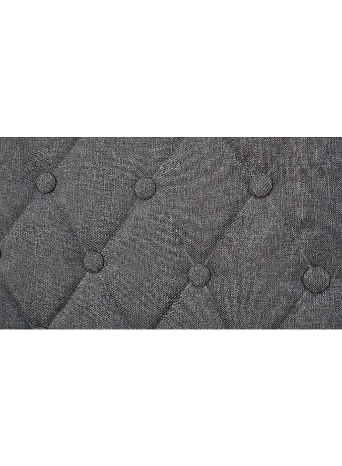 Dark Grey Fabric Tufted Wooden Dining Chair Set of 2 – Upholstered Button-Tufted High Back Chair with Solid Wood Legs – Elegant Seating for Dining Room or Living Space
