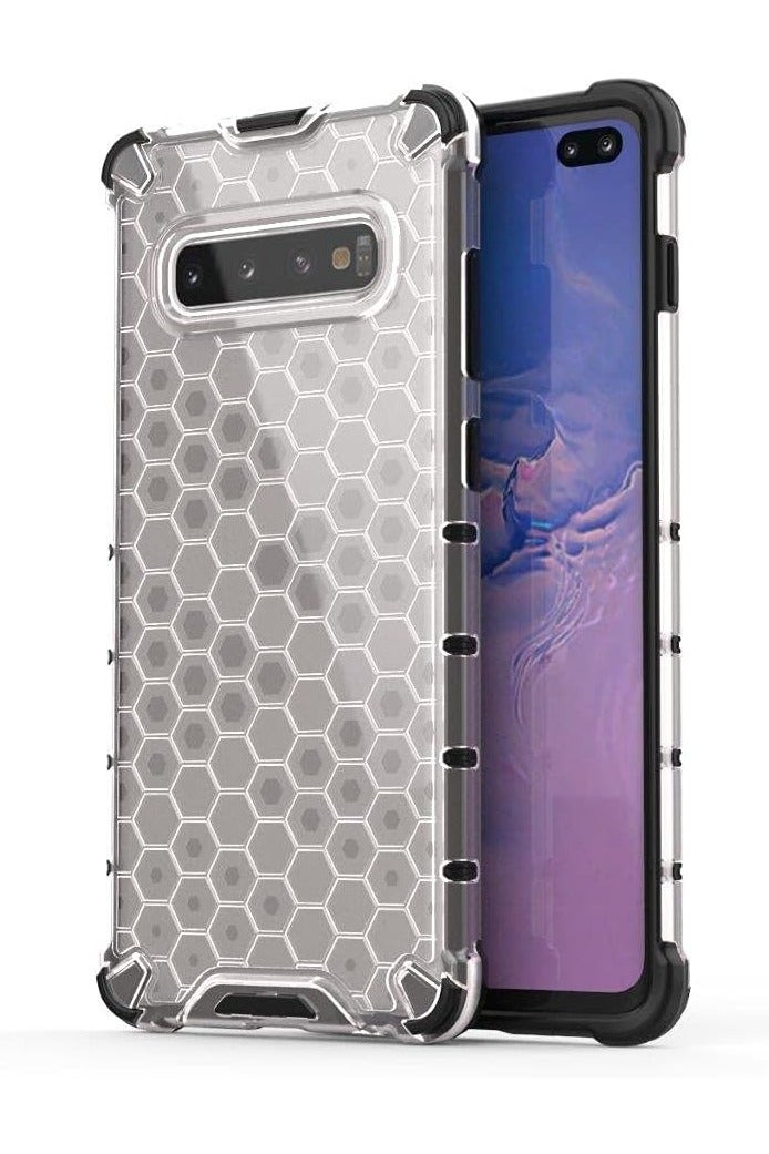 Case Cover Honeycomb Case Shockproof Camera Protection Cover Compatible with  Sansung galaxy S10 Plus ( transparent) - Image 1