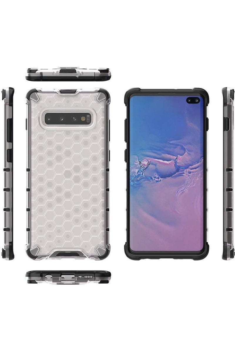 Case Cover Honeycomb Case Shockproof Camera Protection Cover Compatible with  Sansung galaxy S10 Plus ( transparent) - Image 2
