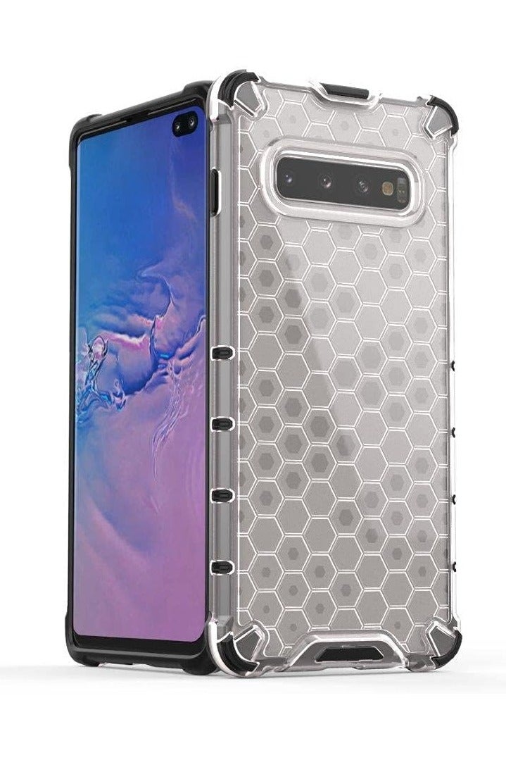 Case Cover Honeycomb Case Shockproof Camera Protection Cover Compatible with  Sansung galaxy S10 Plus ( transparent) - Image 3