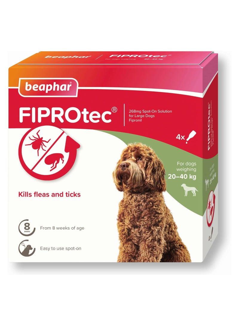 beaphar Fiprotect For Large Dogs 4 Pipettes 268 Mg - Image 1