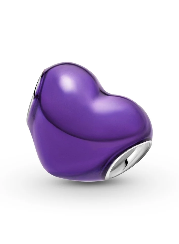 PANDORA Metallic Purple Heart Charm