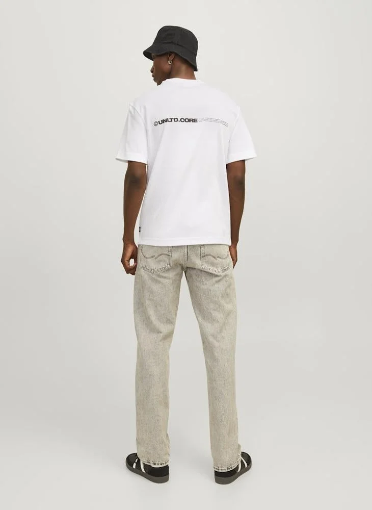JACK & JONES Text Print Crew Neck Regular Fit T-Shirt