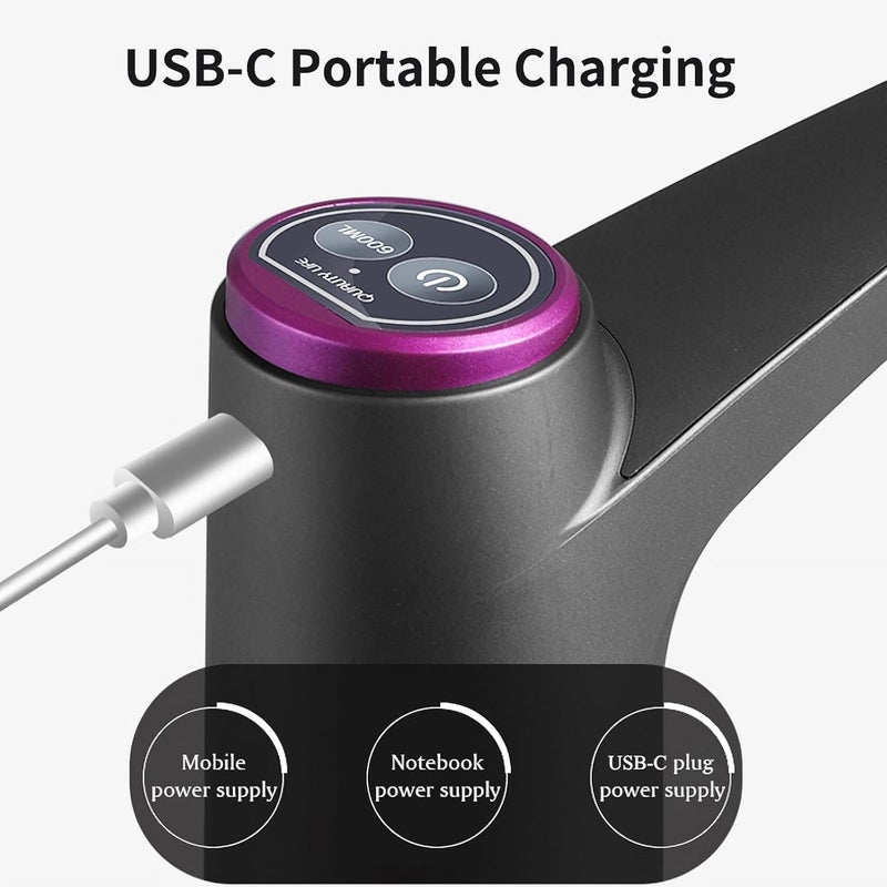 HiPiCok مضخة مياه لجالون 5 جالون، موزع مياه 5 جالون، موزع مياه بشحن USB-C، مضخة مياه كهربائية لزجاجة 3 جالون، سوداء - Image 5