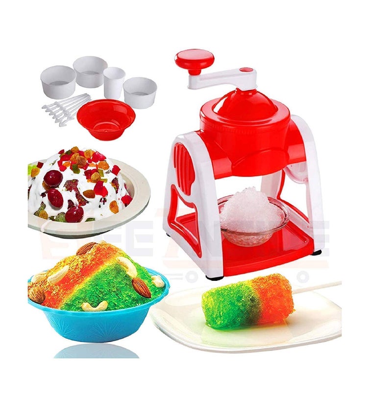 DARKZONE Ice Gola Slush Maker Ice Snow Maker Machine Ice Crusher Indoor Outdoor Manual Home with Reusable 3 Bowl1 Glass 6 Sticks and 1 Dish Random Color - Image 1