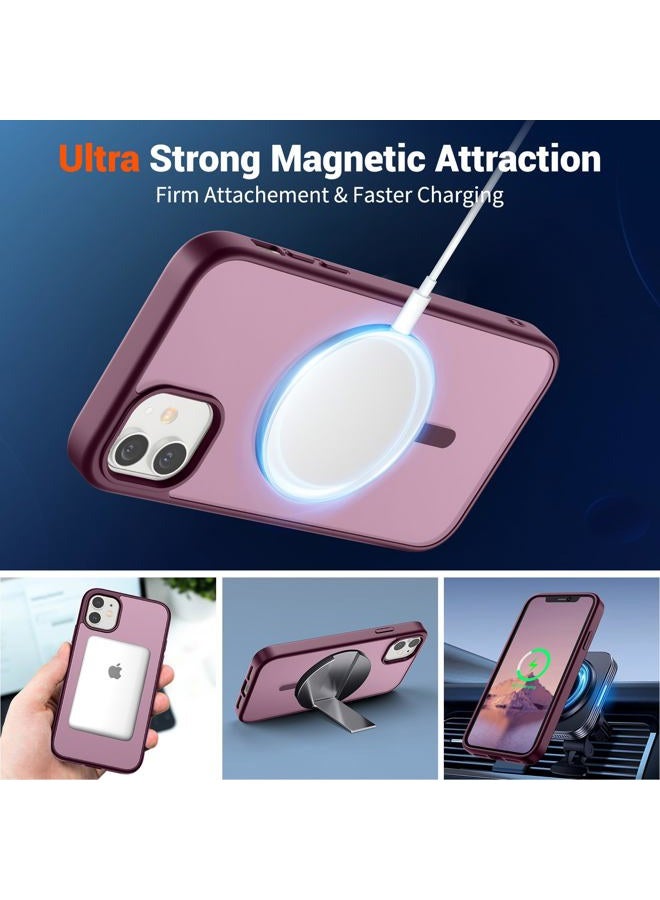 SUPFINE Magnetic for iPhone 11 Phone Case (Compatible with MagSafe)(Military Grade Drop Protection) Translucent Matte Shockproof Phone Case,Wine Red - Image 5