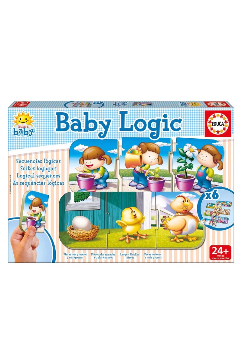 Educa Baby Logical Sequences Jigsaw Puzzles (6x3) Large And Thick Pieces for Age 2+ - Image 1