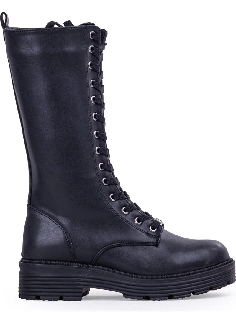 pierre cardin Zippered 4K 52504 Lace-Up Women's Combat Boots