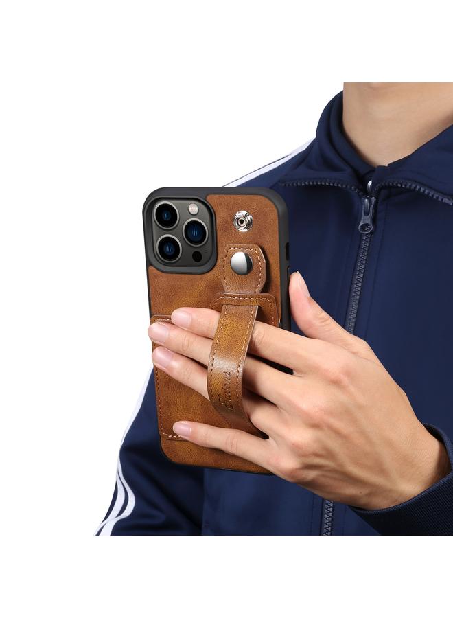 Suteni Case For iPhone 15 Pro SUTENI H12 Wrist Strap Leather Back Phone Case with Card Slot - Image 4