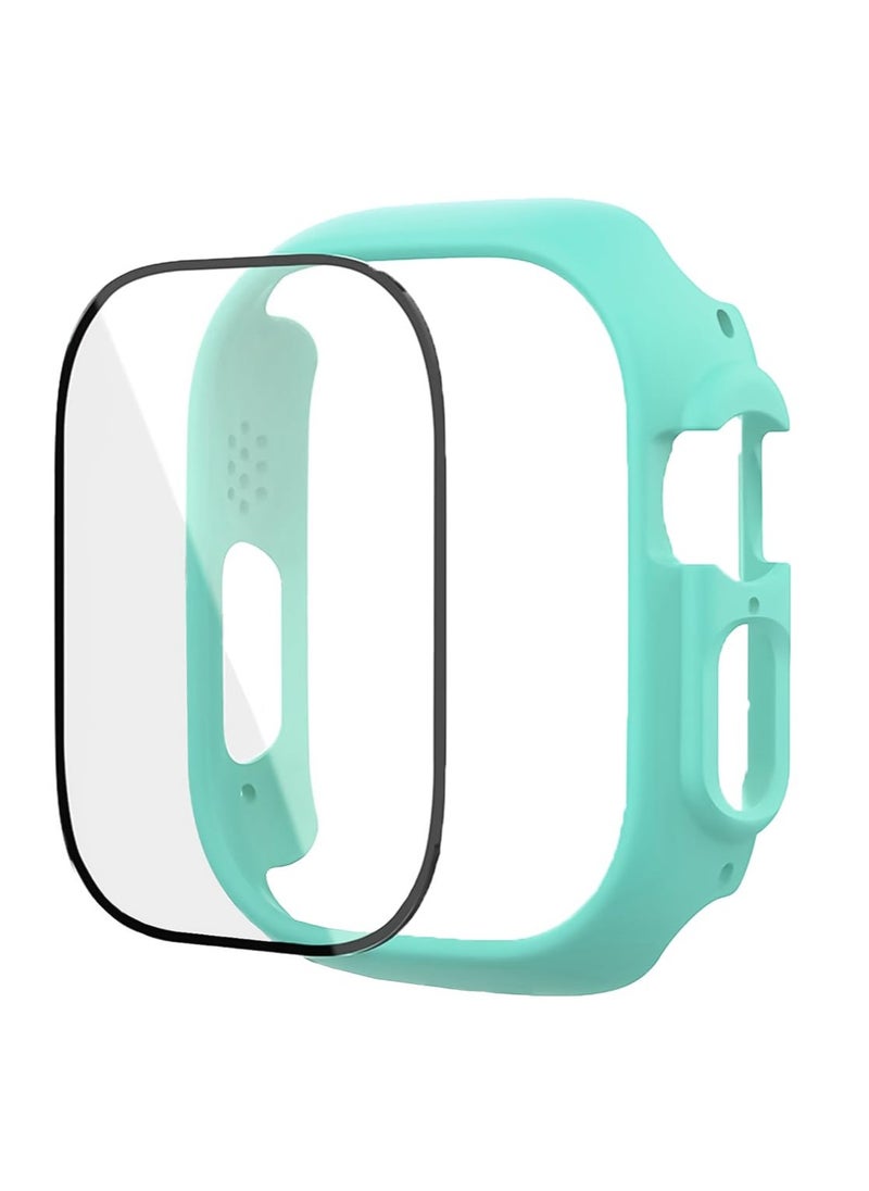 Generic - Band with Case For Apple Watch Ultra/Ultra 2 49mm,Adjustable Silicone Sport Wristband Replacement, Strap With Cover Built-in Glass Screen Protector for iWatch Ultra 49 mm (Turqoise) - Image 1