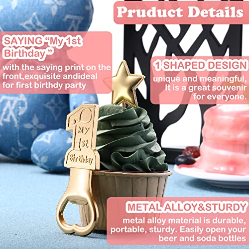 Chengu 30 Pack My 1st Birthday Party Favor Supplies Present for Guest 1 Bottle Opener First Anniversary Decoration Souvenirs Souvenir Return Gift for Boy or Girl (Pink) - Image 4