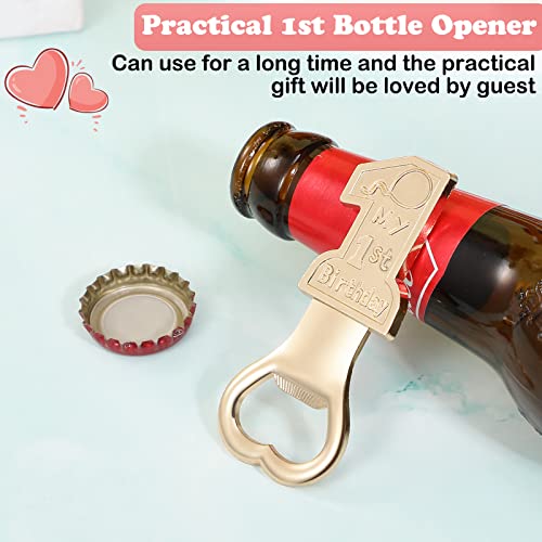 Chengu 30 Pack My 1st Birthday Party Favor Supplies Present for Guest 1 Bottle Opener First Anniversary Decoration Souvenirs Souvenir Return Gift for Boy or Girl (Pink) - Image 3