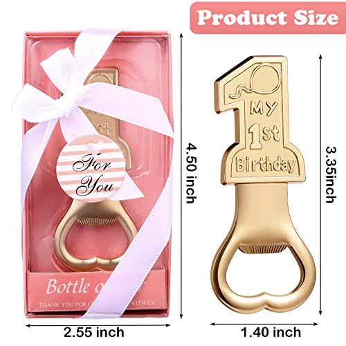 Chengu 30 Pack My 1st Birthday Party Favor Supplies Present for Guest 1 Bottle Opener First Anniversary Decoration Souvenirs Souvenir Return Gift for Boy or Girl (Pink) - Image 2