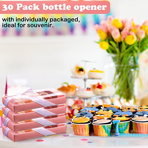 Chengu 30 Pack My 1st Birthday Party Favor Supplies Present for Guest 1 Bottle Opener First Anniversary Decoration Souvenirs Souvenir Return Gift for Boy or Girl (Pink) - Image 5