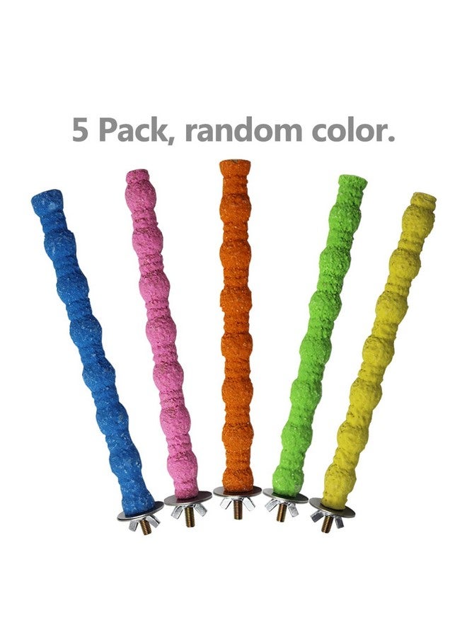 كاثسون حامل قفص ببغاء كاثسون، عصا خشبية طبيعية، لعبة مضغ خشنة السطح لطيور الكوكاتيل، الكوكاتو، اللوريكيت، الكونيور، الببغاء، عبوة من 5 قطع (لون عشوائي، 6.29 بوصة) - Image 2