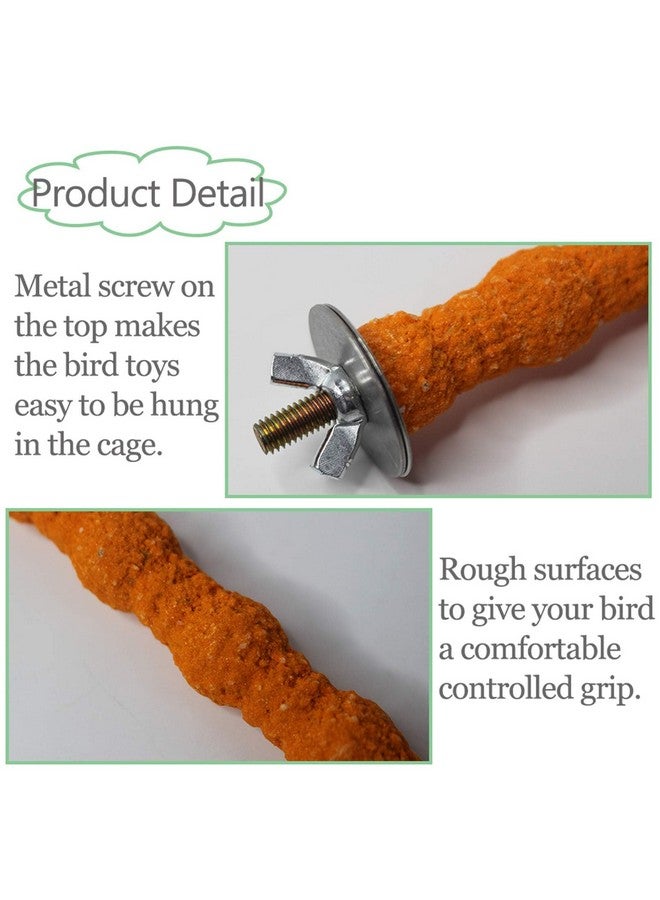 كاثسون حامل قفص ببغاء كاثسون، عصا خشبية طبيعية، لعبة مضغ خشنة السطح لطيور الكوكاتيل، الكوكاتو، اللوريكيت، الكونيور، الببغاء، عبوة من 5 قطع (لون عشوائي، 6.29 بوصة) - Image 4