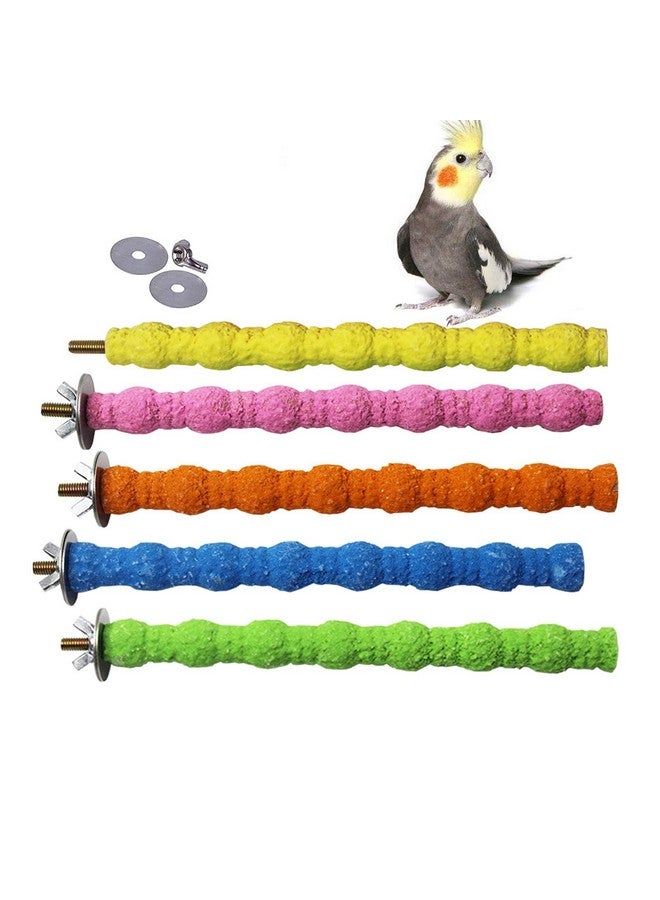 كاثسون حامل قفص ببغاء كاثسون، عصا خشبية طبيعية، لعبة مضغ خشنة السطح لطيور الكوكاتيل، الكوكاتو، اللوريكيت، الكونيور، الببغاء، عبوة من 5 قطع (لون عشوائي، 6.29 بوصة) - Image 1