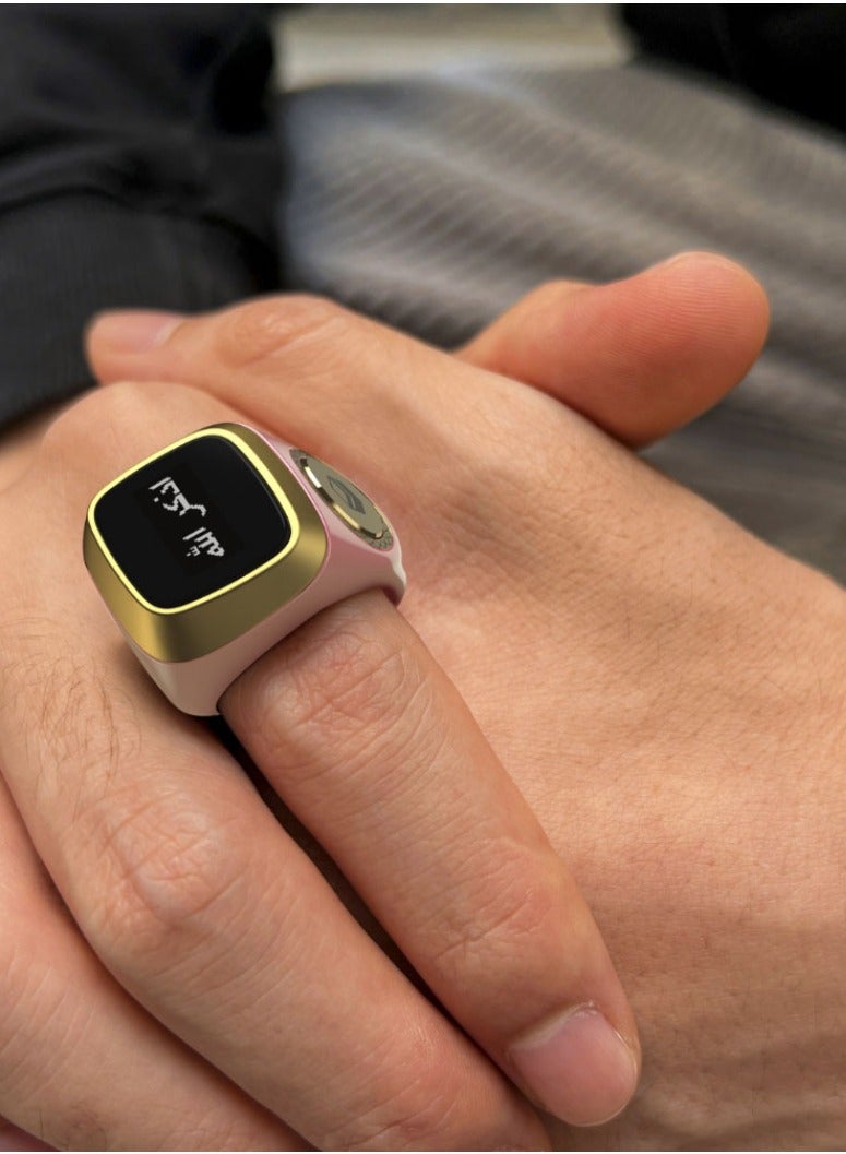 iQIBLA Smart Tasbih Zikr Ring OLED Display Powerful Battery Backup Smart Ring App Operated Tasbih Counter Prayer Reminder Technology Plastic 5 Prayer Time Reminders iQibla Smart Zikr Ring 20MM Pink - Image 2