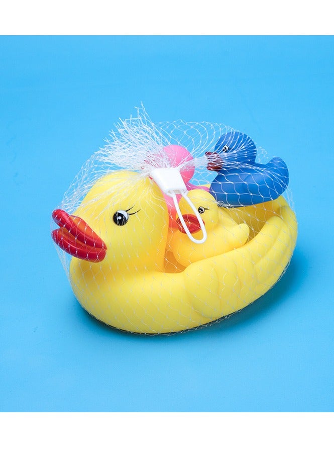دايتويز ألعاب البط للحمام، 4 قطع من المطاط العائلي، لعبة الطفو والصرير للأطفال الصغار في مرحلة ما قبل المدرسة، لعبة حوض الاستحمام - Image 2