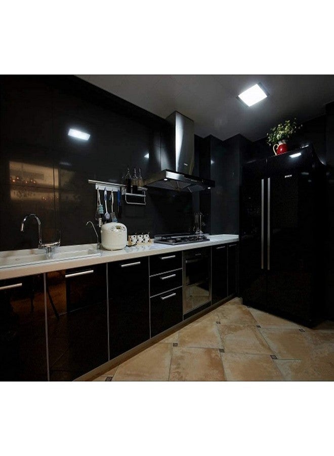 ويسدم ديكور أسود لامع للخزائن وأسطح المطبخ وأرفف المطبخ وبطانة طبقة لاصقة ذاتية التقشير واللصق وخلفية مقاومة للماء وقابلة للإزالة (12 × 48/2 قطعة ورق حائط أسود لامع) - Image 2