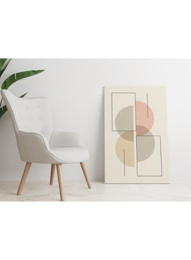 Home Gallery Geometric Abstract Print Muted Colors poster with half shapes on Canvas - Image 4