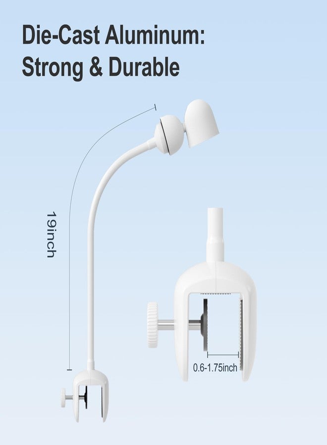 Simsky Baby Monitor Clip-on Mount, Plug & Play, Internal Cord Routing, Freely Adjust, Sturdy Flexible Baby Camera Holder for Crib Nursery, Compatible Camera - Image 5