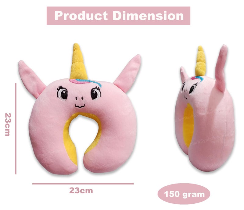 Synlark® U-Shape Unicorn Design New Born Baby Head Shaping/Neck Support Sleeping Pillow (0-6 Months) (Pink) - Image 2