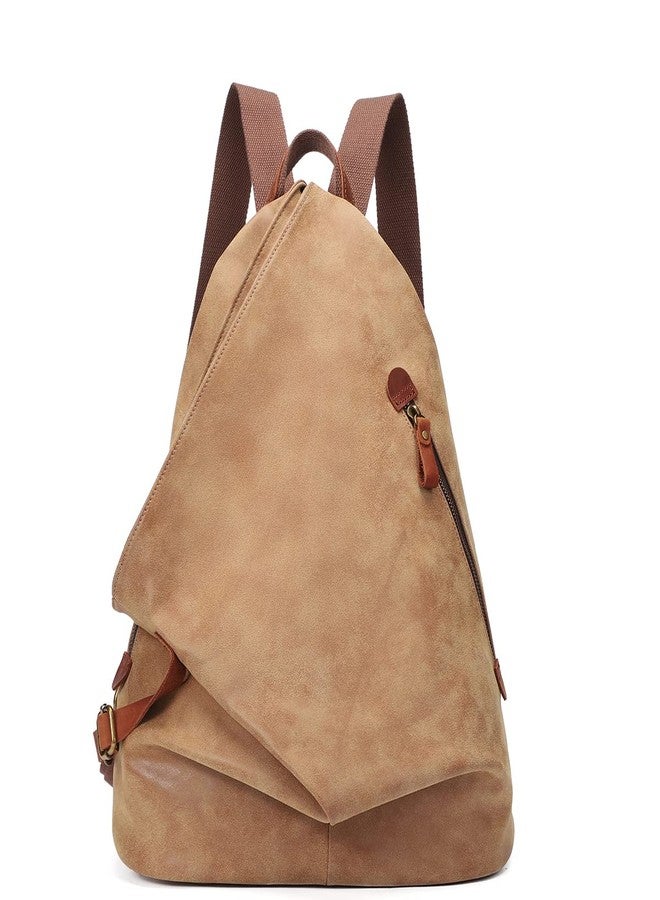 KL928 PU Leather Vintage Backpack - Large Casual Daypack Outdoor Travel Rucksack Hiking Backpacks for Men Women - Image 1