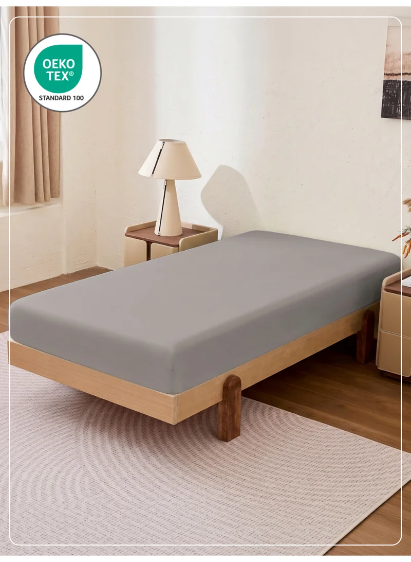 Donetella Wet Weather 1 Pcs Twin Fitted Sheet 120x200 cm | OEKO-TEX Certified Brushed Microfiber Deep Pocket Sheet with All Around Elastic | Ultra Soft, Wrinkle Resistant, Easy Care, Safe for Sensitive Skin  | Best Price UAE