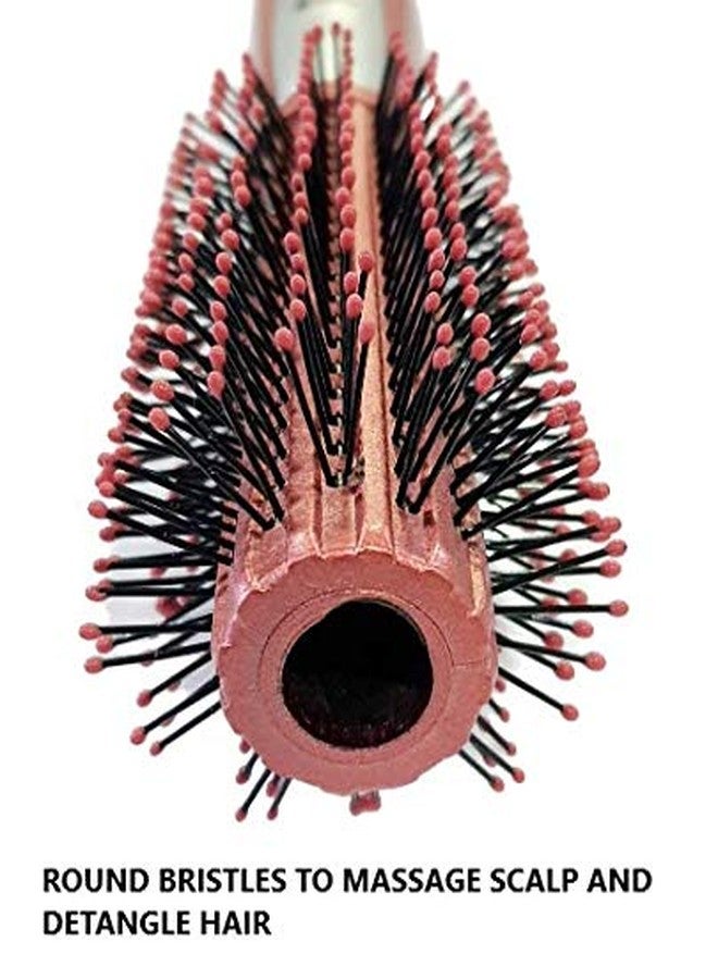 Tiamo Round Plastic Hairbrush set silver and brown - Image 5