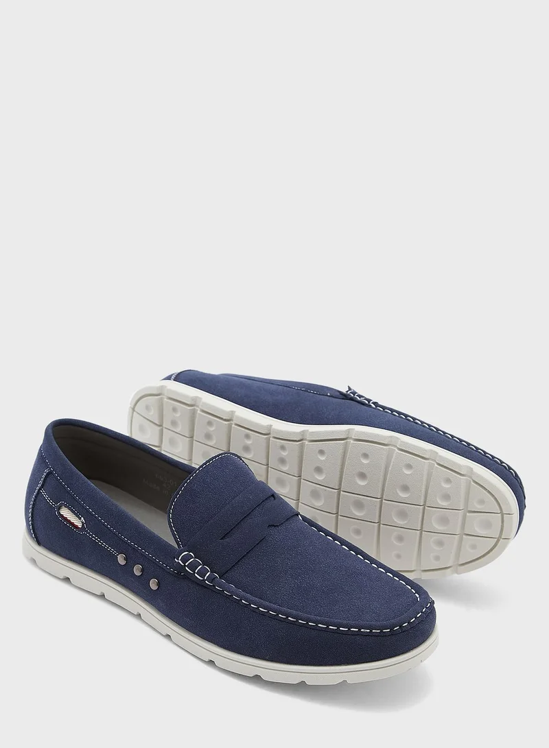 Robert Wood Faux Suede Comfort Insole Casual Slip Ons