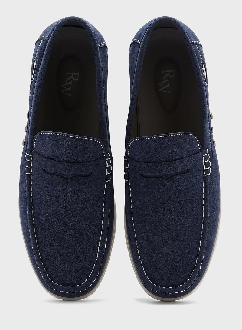 Robert Wood Faux Suede Comfort Insole Casual Slip Ons