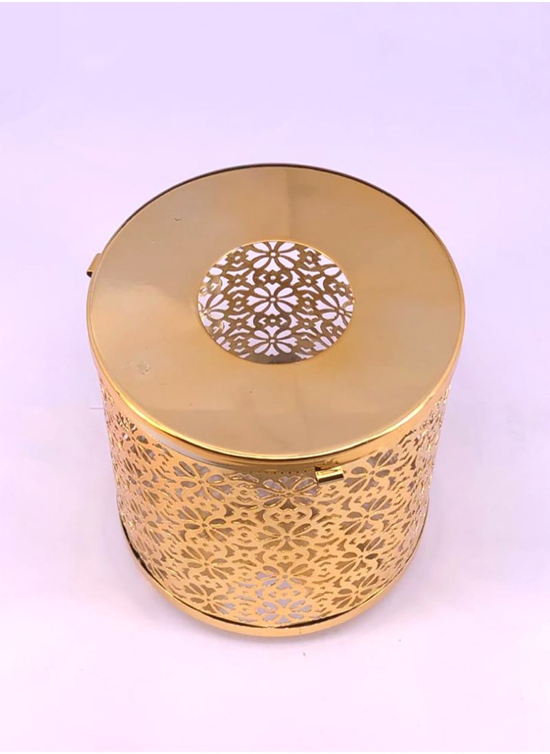 ماركة غير محددة - 3قطع حامل مناديل معدني مزخرف ذهبي طول 12×12سم - Image 1