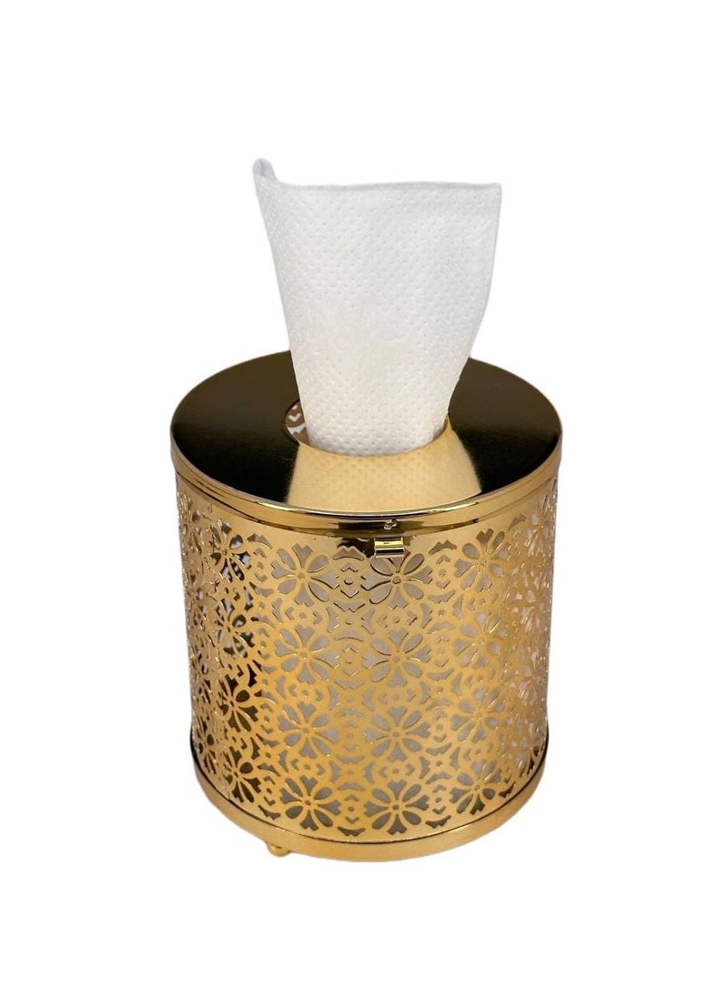 ماركة غير محددة - 3قطع حامل مناديل معدني مزخرف ذهبي طول 12×12سم - Image 1