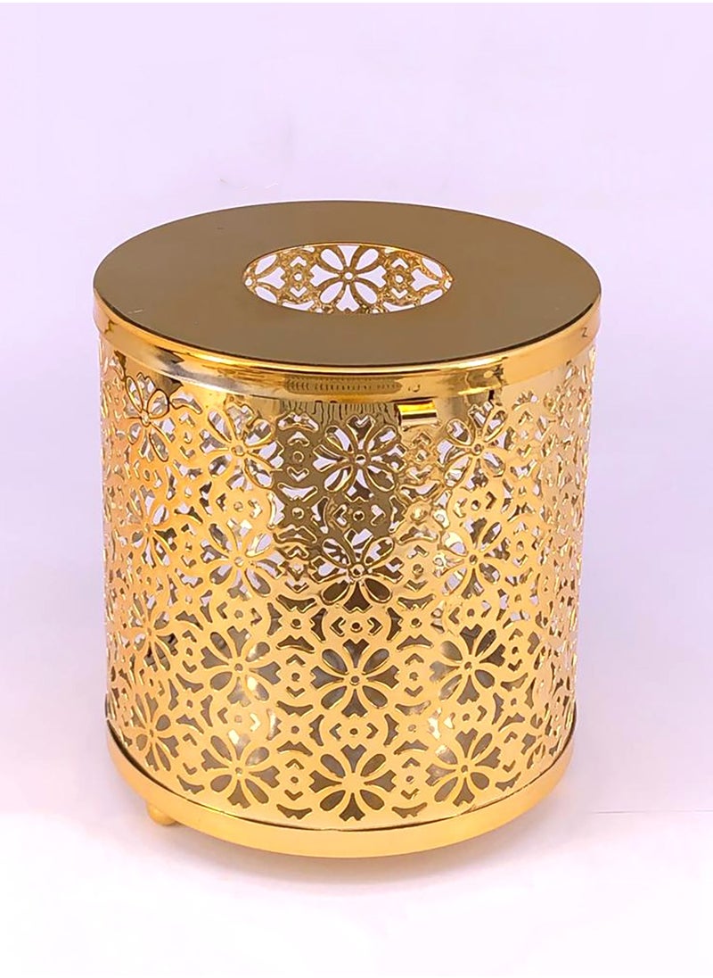 ماركة غير محددة - 3قطع حامل مناديل معدني مزخرف ذهبي طول 12×12سم - Image 1