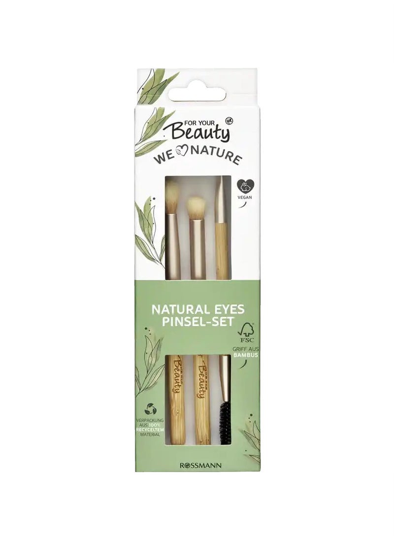 ROSSMANN - German Brand, 3 Pcs Makeup Brushes Set, Brush Series - with 100% Renewable Resources, Face Eye Makeup Brushes, Professional All-round Makeup Tools, made in Germany - Image 1