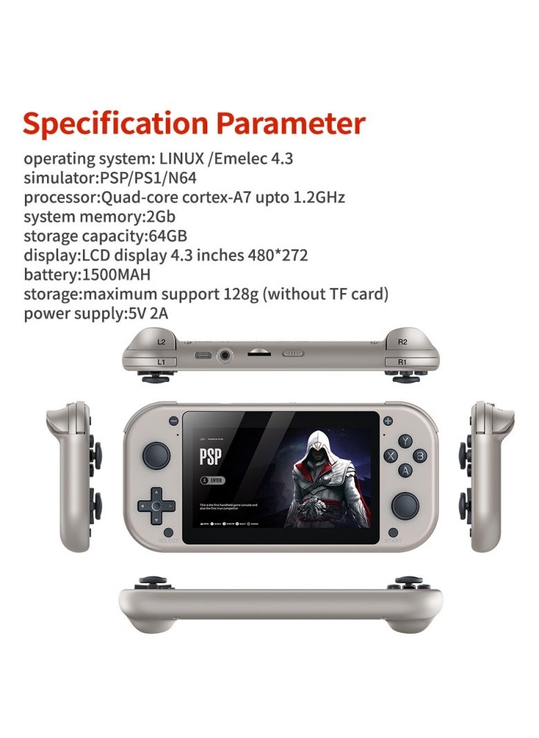 M MIAOYAN - New M17 handheld TV game console box, 3D arcade 4K high-definition PSPPS1 256G memory, LCD display screen, 4.3 inches, including over 30 languages - Image 1