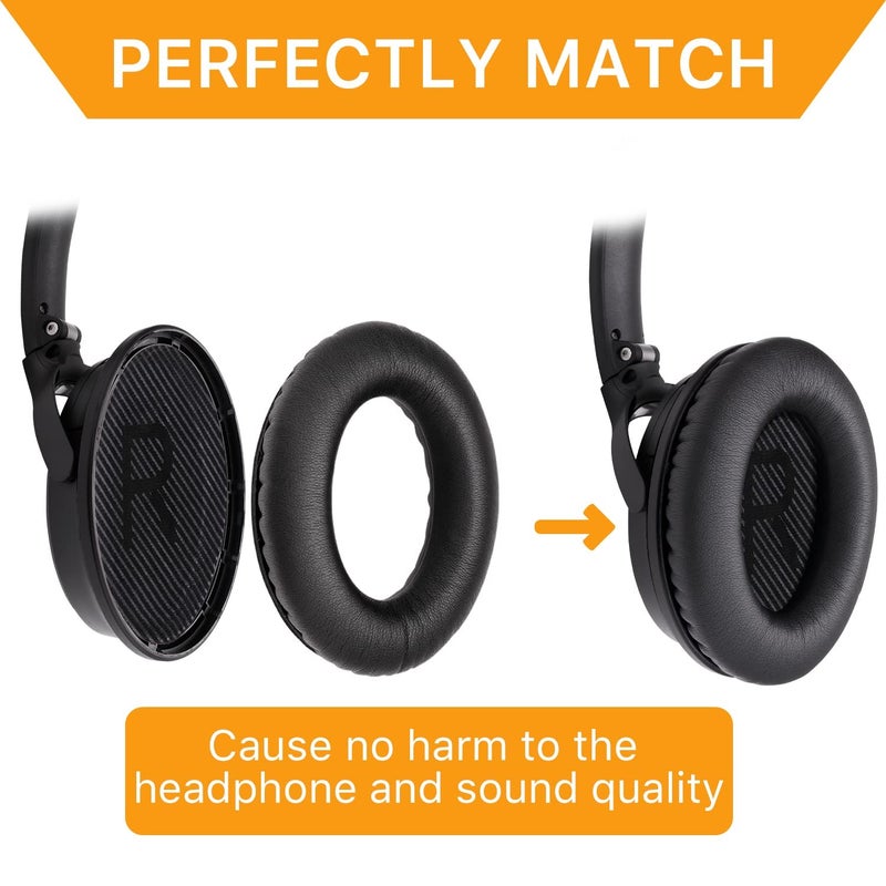YOCOWOCO Replacement Ear Pads for Bose QuietComfort 35 (QC35) & Quiet Comfort 35 II (QC 35 ii) Headphones, EarPads Cushions with Noise Isolation Memory Foam, Softer Protein Leather, Added Thickness - Image 5