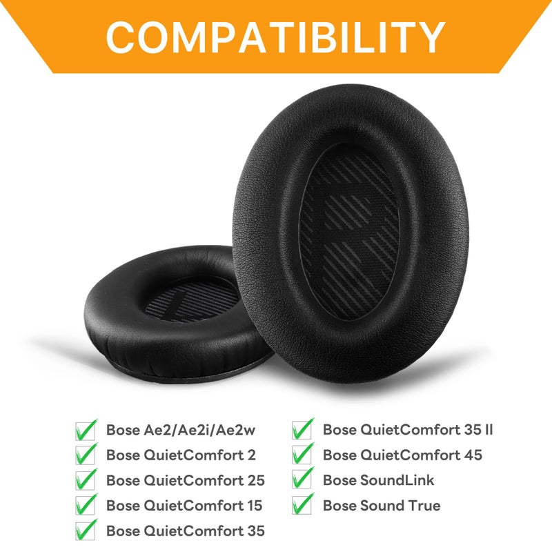 YOCOWOCO Replacement Ear Pads for Bose QuietComfort 35 (QC35) & Quiet Comfort 35 II (QC 35 ii) Headphones, EarPads Cushions with Noise Isolation Memory Foam, Softer Protein Leather, Added Thickness - Image 2